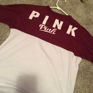 white & red long sleeve